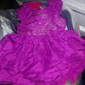 Hello Kitty Dress Girls Summer Purple Gold EUC 2t Magenta Purple Gold